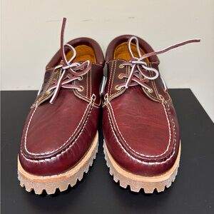 Timberland Mens 3 Eye Lug Handsewn Boat Shoe Burgundy 50009 Size 9.5 NWOB